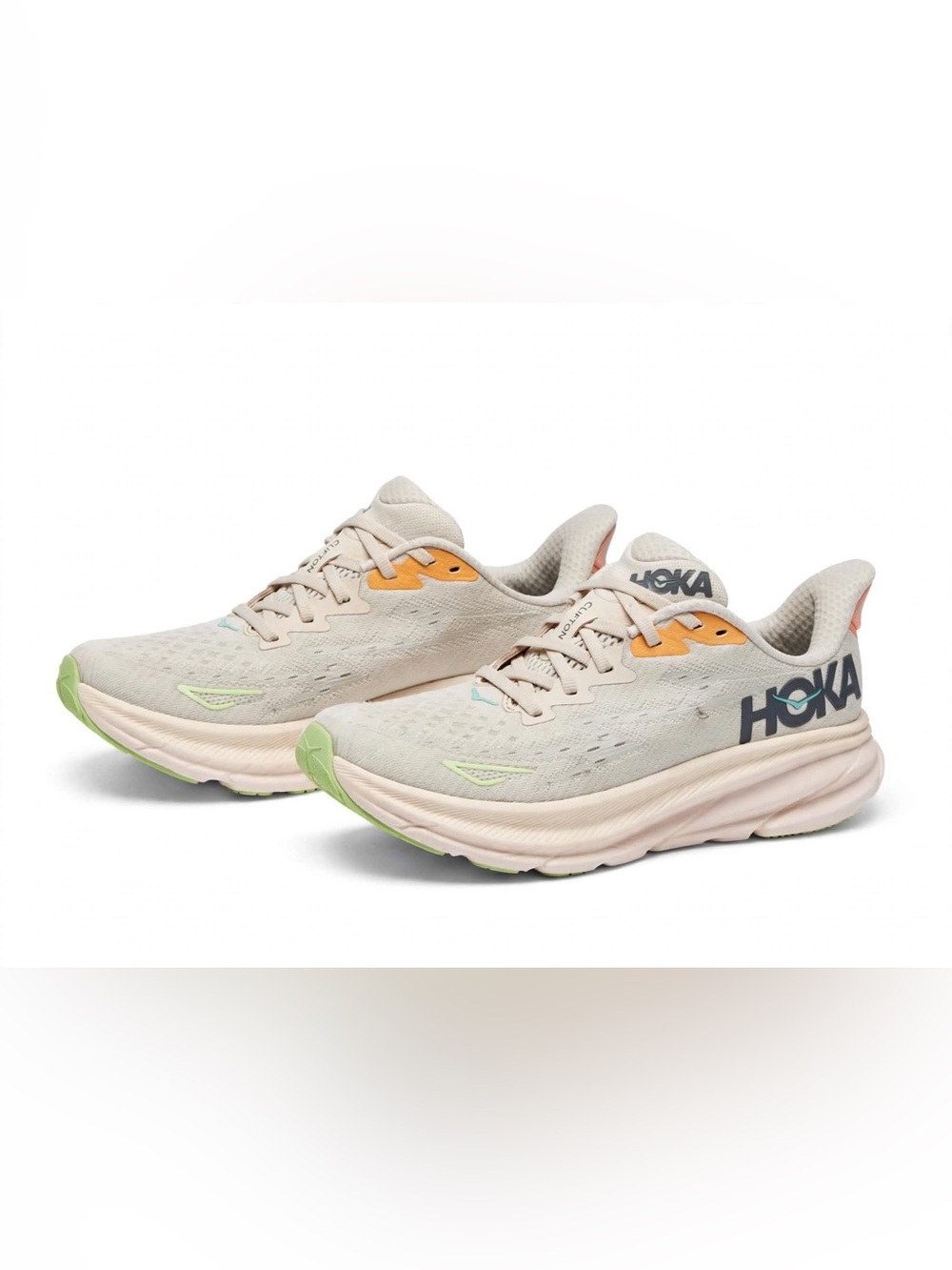 HOKA Clifton 9 Womens 6.5B Wide Vanilla - Excellent Condition - 1127896 VLS - Picture 9 of 10